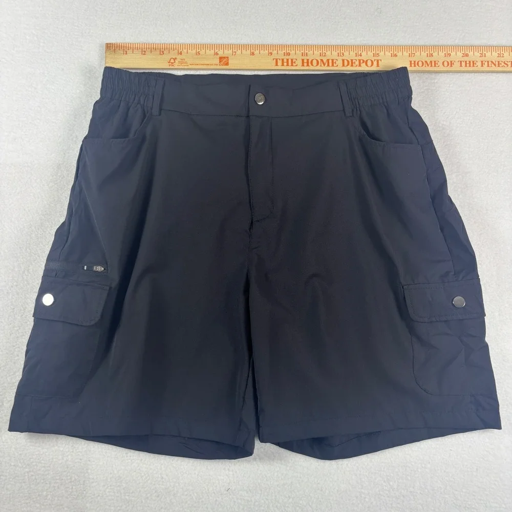 Unbranded‎ Mens Black Cargo Shorts 2XL Nylon Elastane Lightweight Utility Hiking